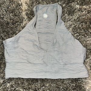 Gray Textured Halter Top